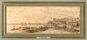 The Thames below Westminster Pier by Wenceslaus Hollar
